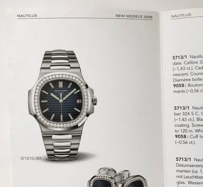 Analog Quartz Men Patek Philippe Nautilus 5713/1 Leaflet