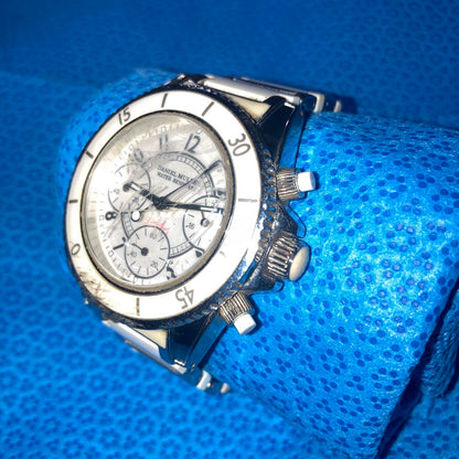 Seiko Analog Quartz Men Daniel Muller White Chronograph Diver's Running Unisex Good Condition