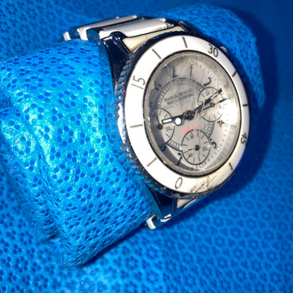 Seiko Analog Quartz Men Daniel Muller White Chronograph Diver's Running Unisex Good Condition