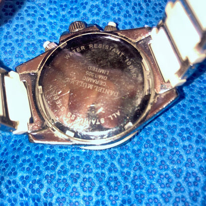 Seiko Analog Quartz Men Daniel Muller White Chronograph Diver's Running Unisex Good Condition