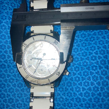 Seiko Analog Quartz Men Daniel Muller White Chronograph Diver's Running Unisex Good Condition