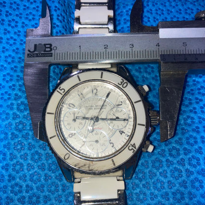 Seiko Analog Quartz Men Daniel Muller White Chronograph Diver's Running Unisex Good Condition