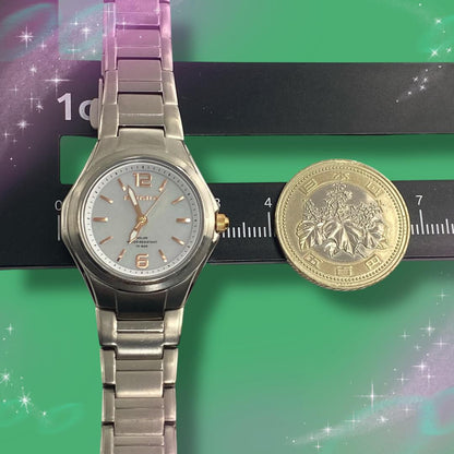Romea RM-827LA(F) Analog Solar Women Romia Women'S Watch Titanium Water Resistant Mop Dial Excellent Condition