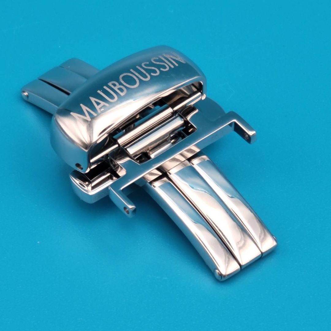 Analog Quartz Men Men Mauboussin Genuine Butterfly Buckle 16Mm Silver Tone