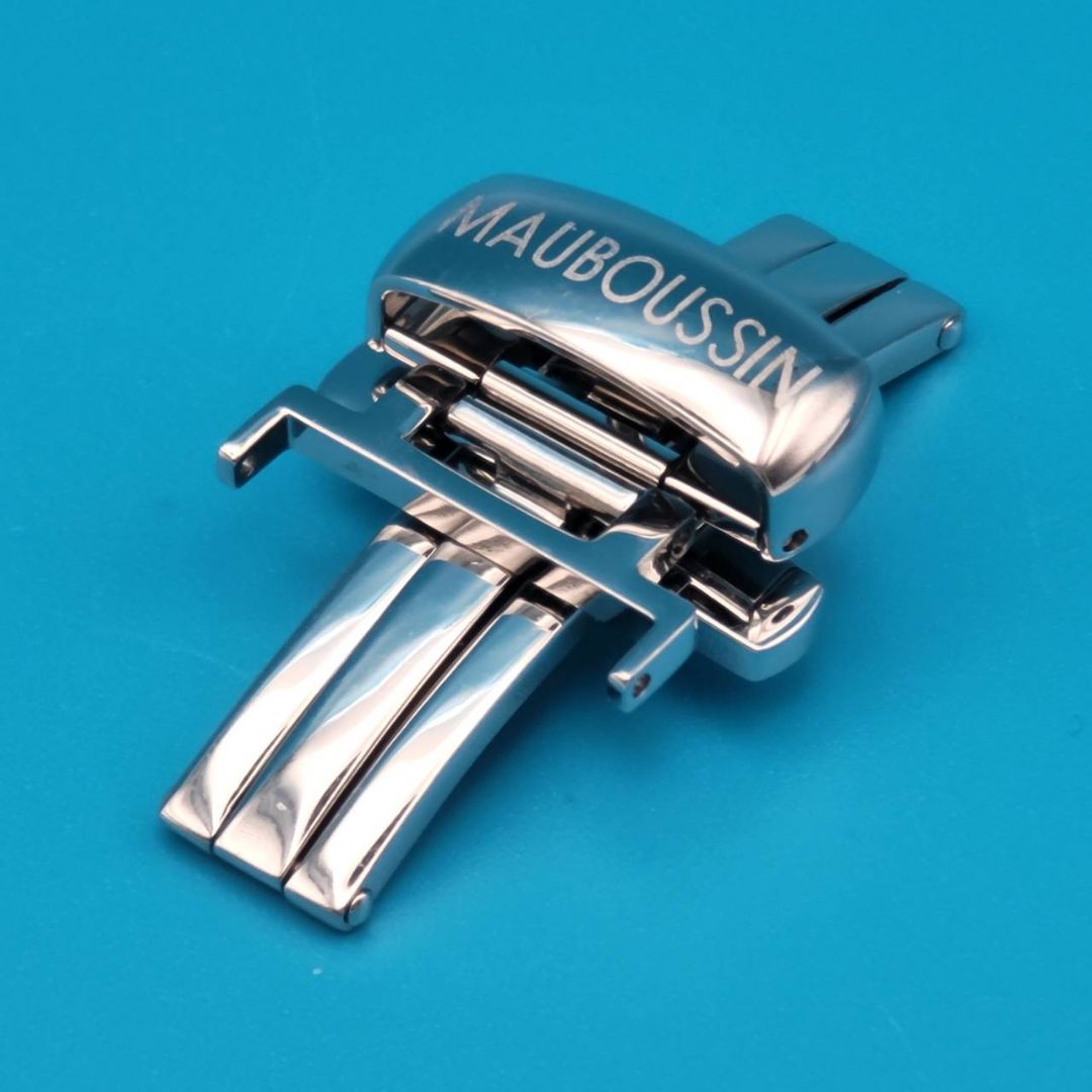 Analog Quartz Men Men Mauboussin Genuine Butterfly Buckle 16Mm Silver Tone