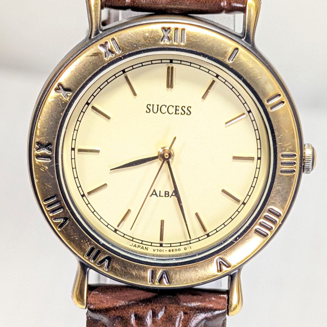 Seiko Alba Success Analog Quartz Men Battery & Band Replaced Working Itemp-16