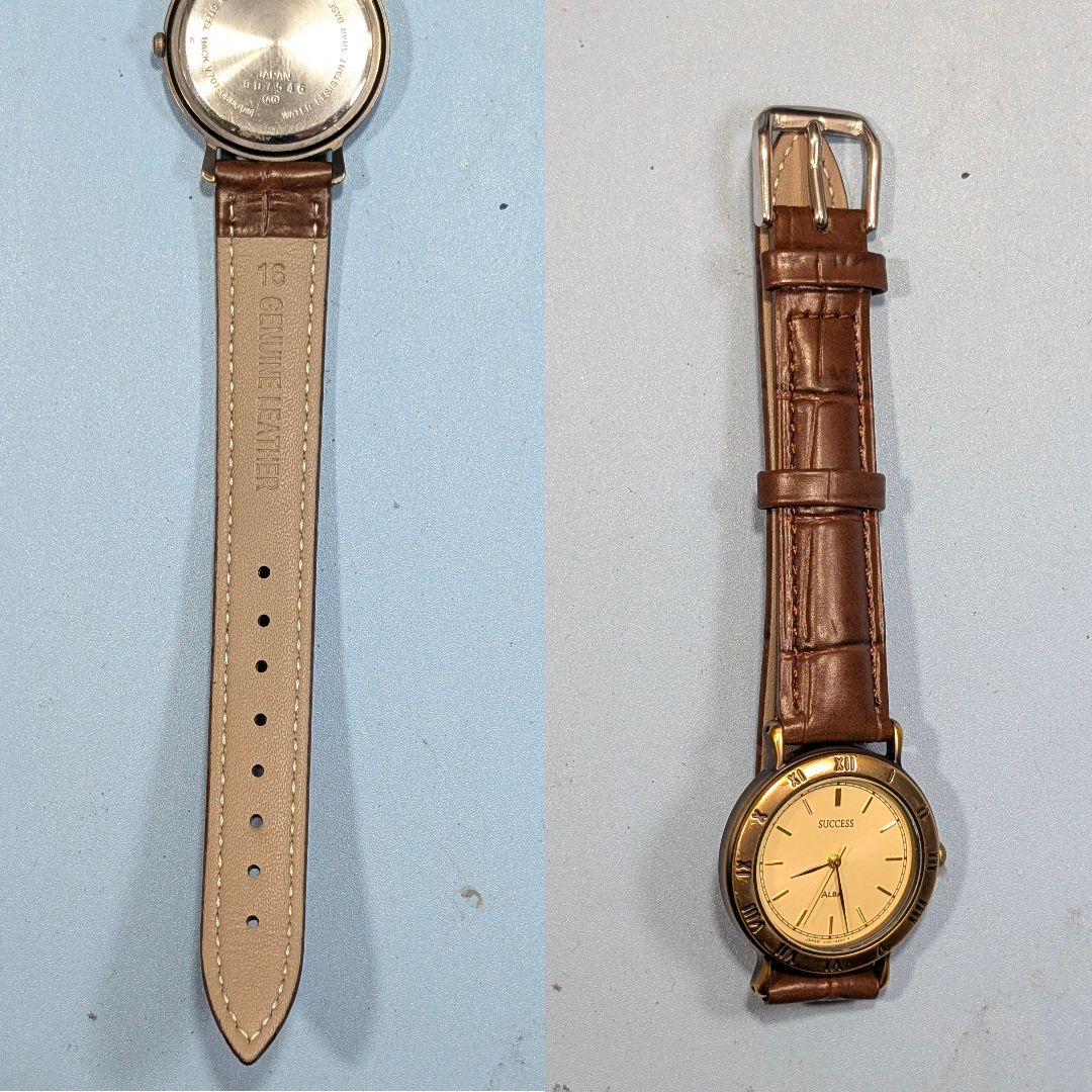 Seiko Alba Success Analog Quartz Men Battery & Band Replaced Working Itemp-16