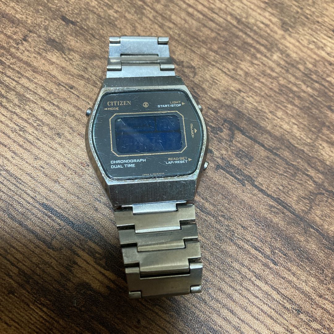 Citizen Chronograph Dual Time 41-2091 Digital Quartz (Battery) Men Vintage - For Parts/Repair