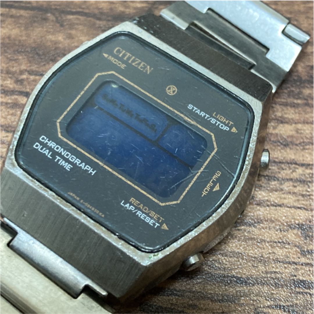 Citizen Chronograph Dual Time 41-2091 Digital Quartz (Battery) Men Vintage - For Parts/Repair