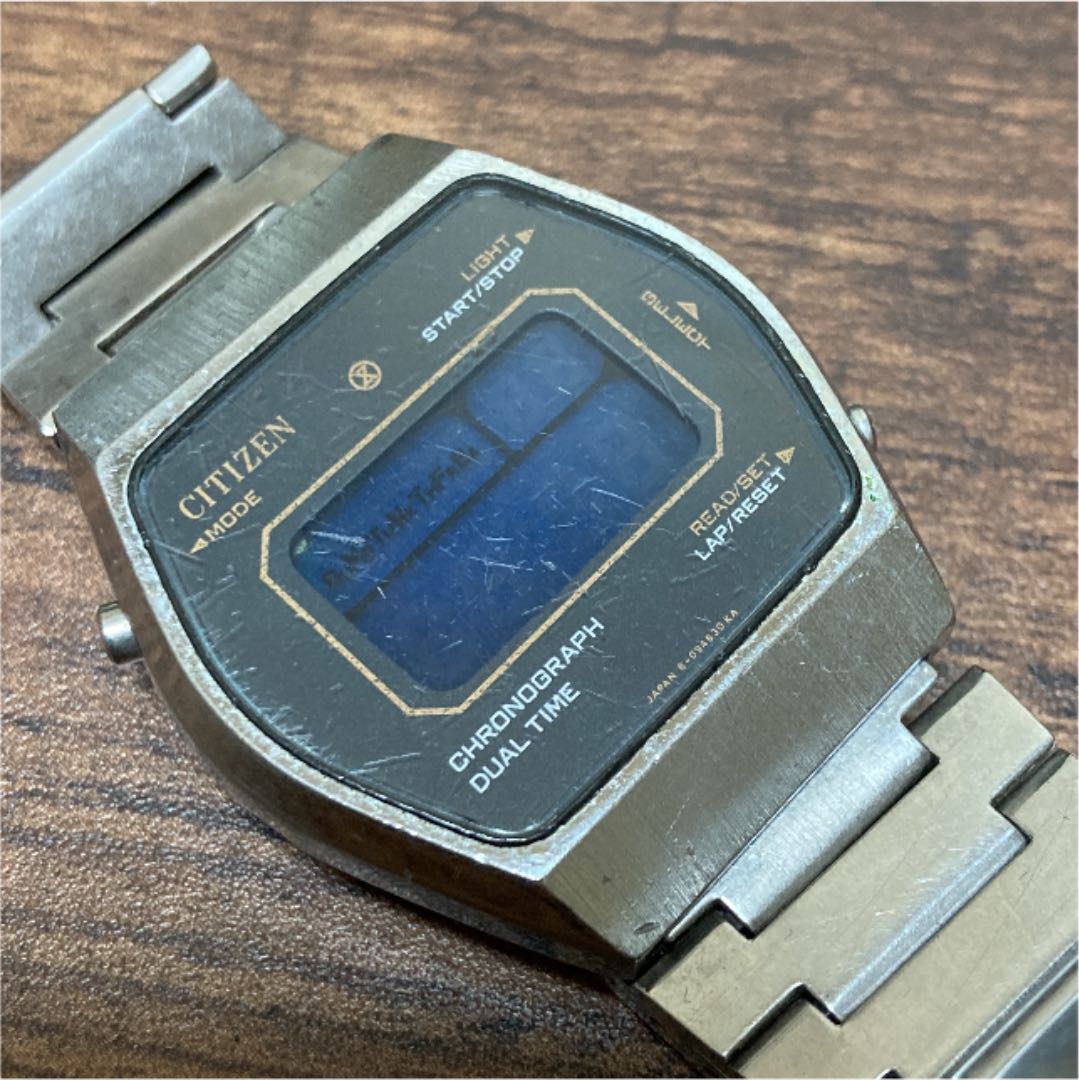 Citizen Chronograph Dual Time 41-2091 Digital Quartz (Battery) Men Vintage - For Parts/Repair