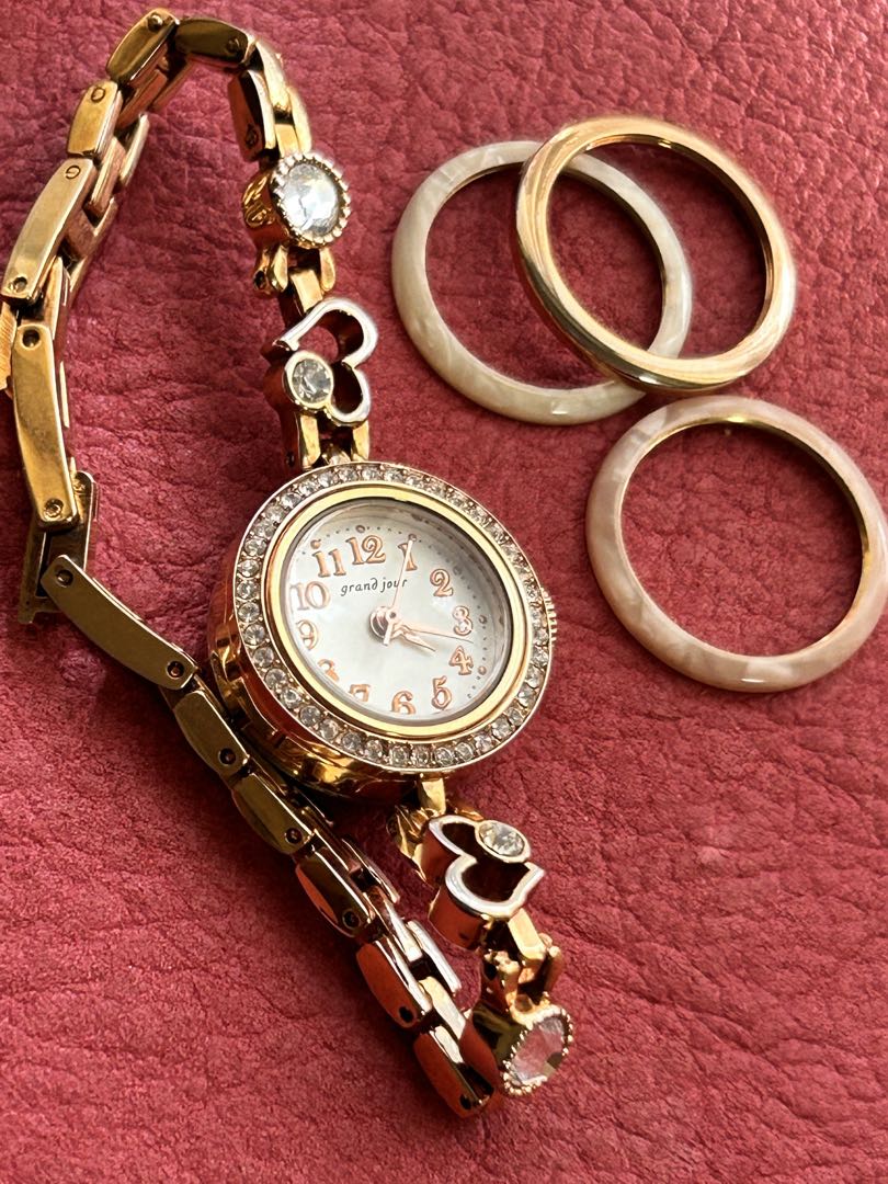 Grand Jour Analog Quartz Women グランドジュール チェンジベゼルアナログwatch 未使用品battery Replaced