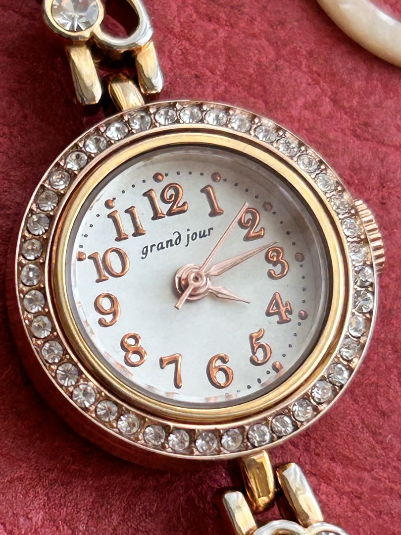 Grand Jour Analog Quartz Women グランドジュール チェンジベゼルアナログwatch 未使用品battery Replaced