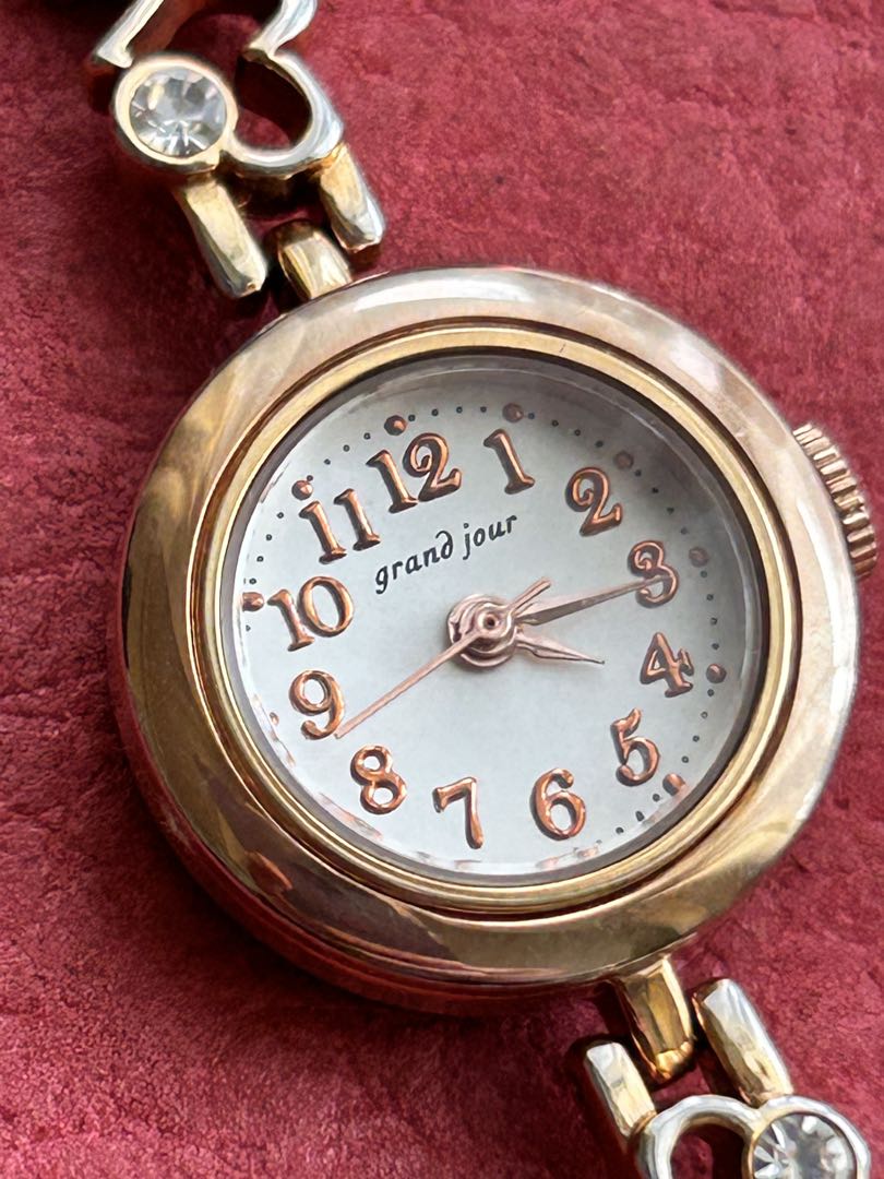 Grand Jour Analog Quartz Women グランドジュール チェンジベゼルアナログwatch 未使用品battery Replaced