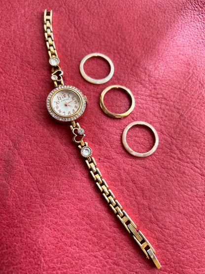 Grand Jour Analog Quartz Women グランドジュール チェンジベゼルアナログwatch 未使用品battery Replaced