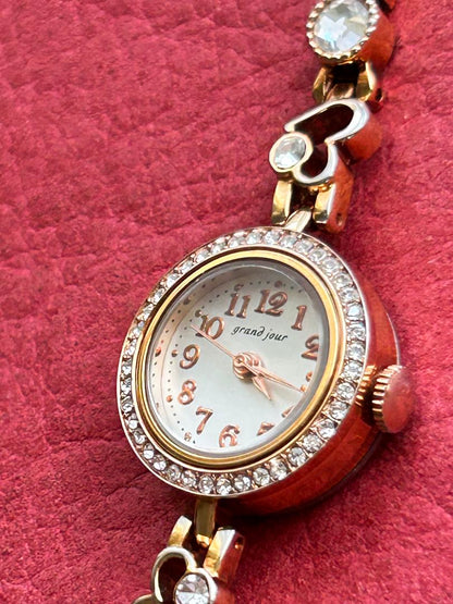 Grand Jour Analog Quartz Women グランドジュール チェンジベゼルアナログwatch 未使用品battery Replaced