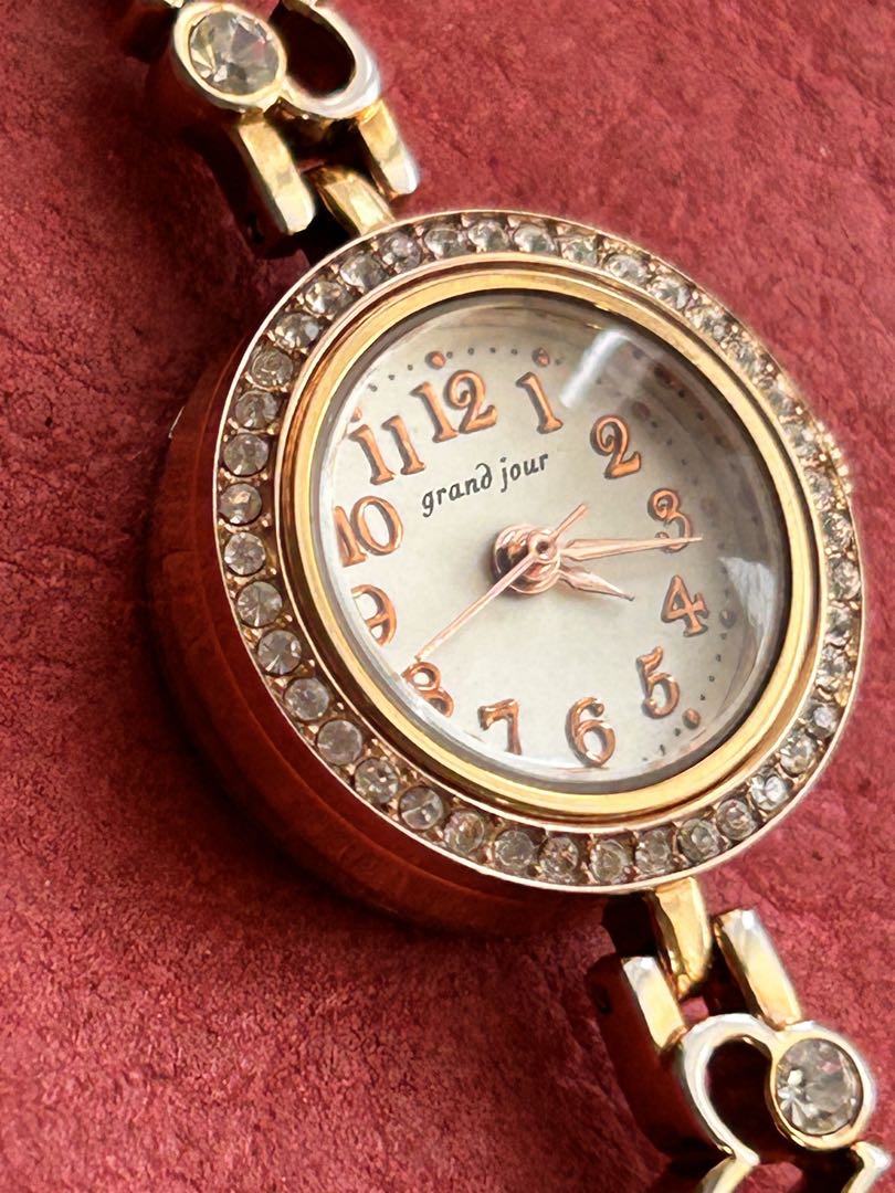 Grand Jour Analog Quartz Women グランドジュール チェンジベゼルアナログwatch 未使用品battery Replaced