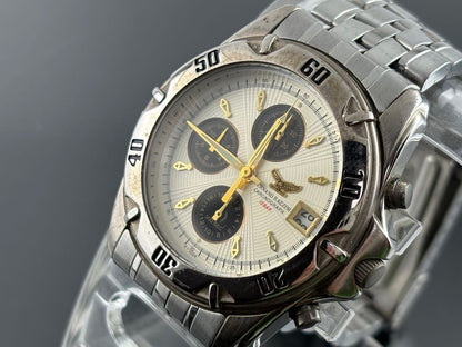 Omega F-1004 Analog Quartz Men Fernand Razzini Chronograph Watch Men'S Battery Replaced