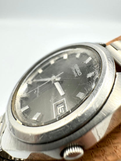 Seiko Automatic 7005-7030 Analog Mechanical (Automatic) Unisex Adults 17 Jewels Black Dial Men'S Watch Head Only Japan