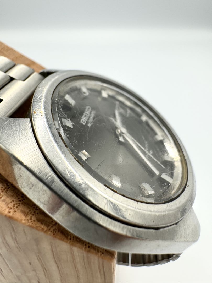 Seiko Automatic 7005-7030 Analog Mechanical (Automatic) Unisex Adults 17 Jewels Black Dial Men'S Watch Head Only Japan
