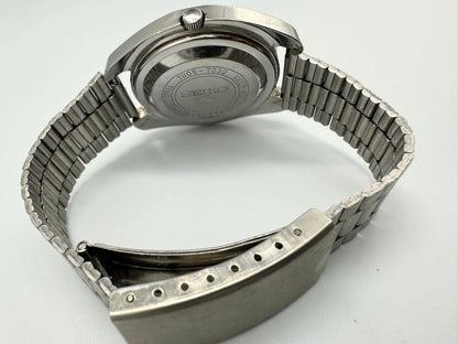 Seiko Automatic 7005-7030 Analog Mechanical (Automatic) Unisex Adults 17 Jewels Black Dial Men'S Watch Head Only Japan