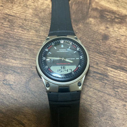 Casio AW-80 Illuminator Analog/Digital Quartz Men Telememo 30 World Time Men'S Wristwatch