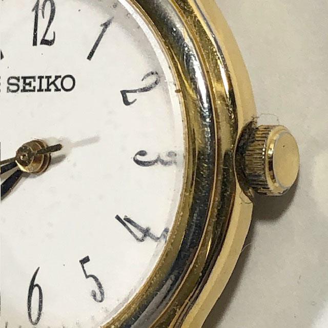Seiko 7N01-0DF0 Analog Quartz Women Beautiful Item Leather Band Beige White Dial Working Item