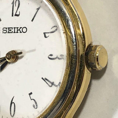 Seiko 7N01-0DF0 Analog Quartz Women Beautiful Item Leather Band Beige White Dial Working Item