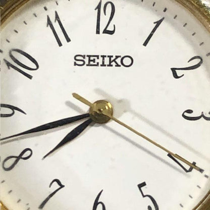 Seiko 7N01-0DF0 Analog Quartz Women Beautiful Item Leather Band Beige White Dial Working Item
