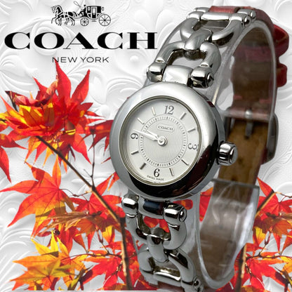 Coach Analog Quartz Women Watch Round 2-Hand Excellent Condition