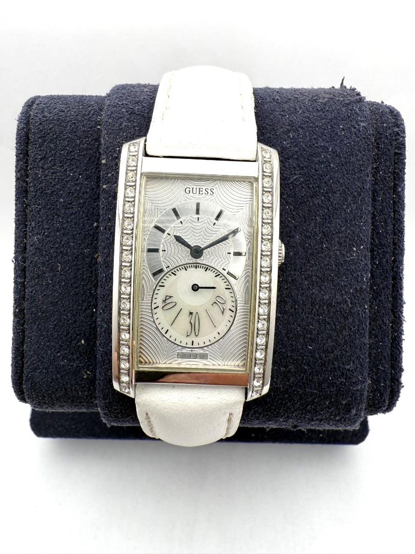 Guess Jewelry Decor Ladies Watch W13537L1 Analog Quartz Women 23Mm Silver Case White Strap