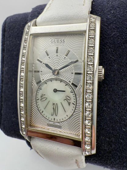 Guess Jewelry Decor Ladies Watch W13537L1 Analog Quartz Women 23Mm Silver Case White Strap