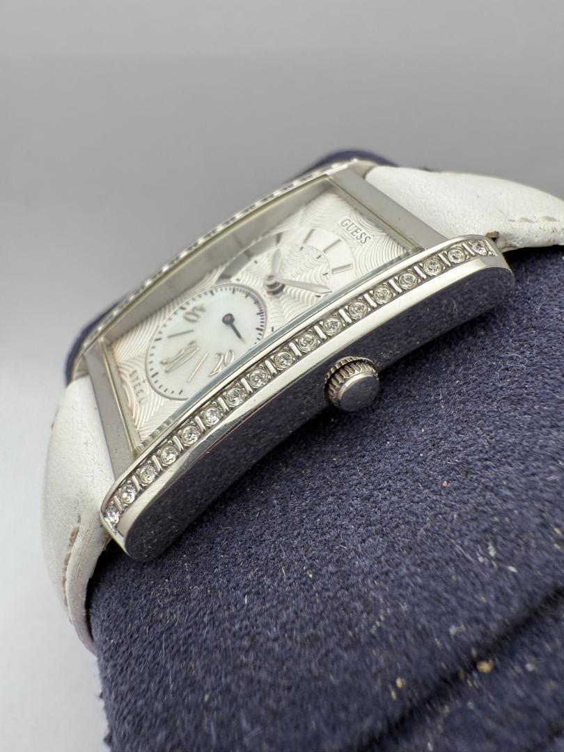 Guess Jewelry Decor Ladies Watch W13537L1 Analog Quartz Women 23Mm Silver Case White Strap