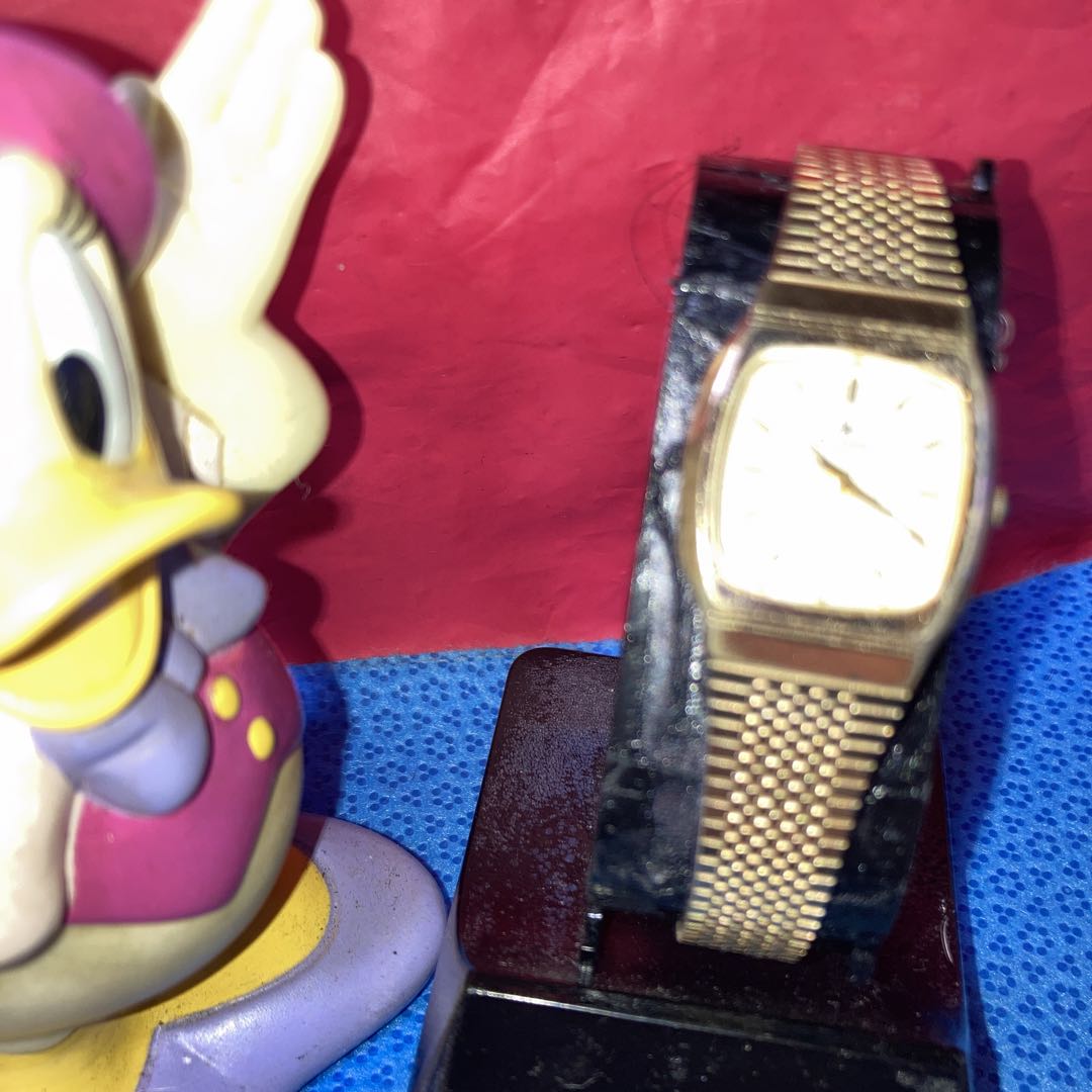 Buren 3-SIDED Analog Quartz Women レトロなメイドswissビューレンgold3面カット Women通電確認