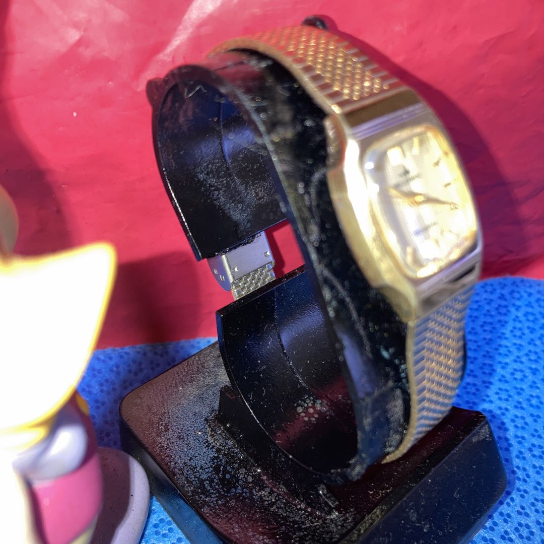 Buren 3-SIDED Analog Quartz Women レトロなメイドswissビューレンgold3面カット Women通電確認