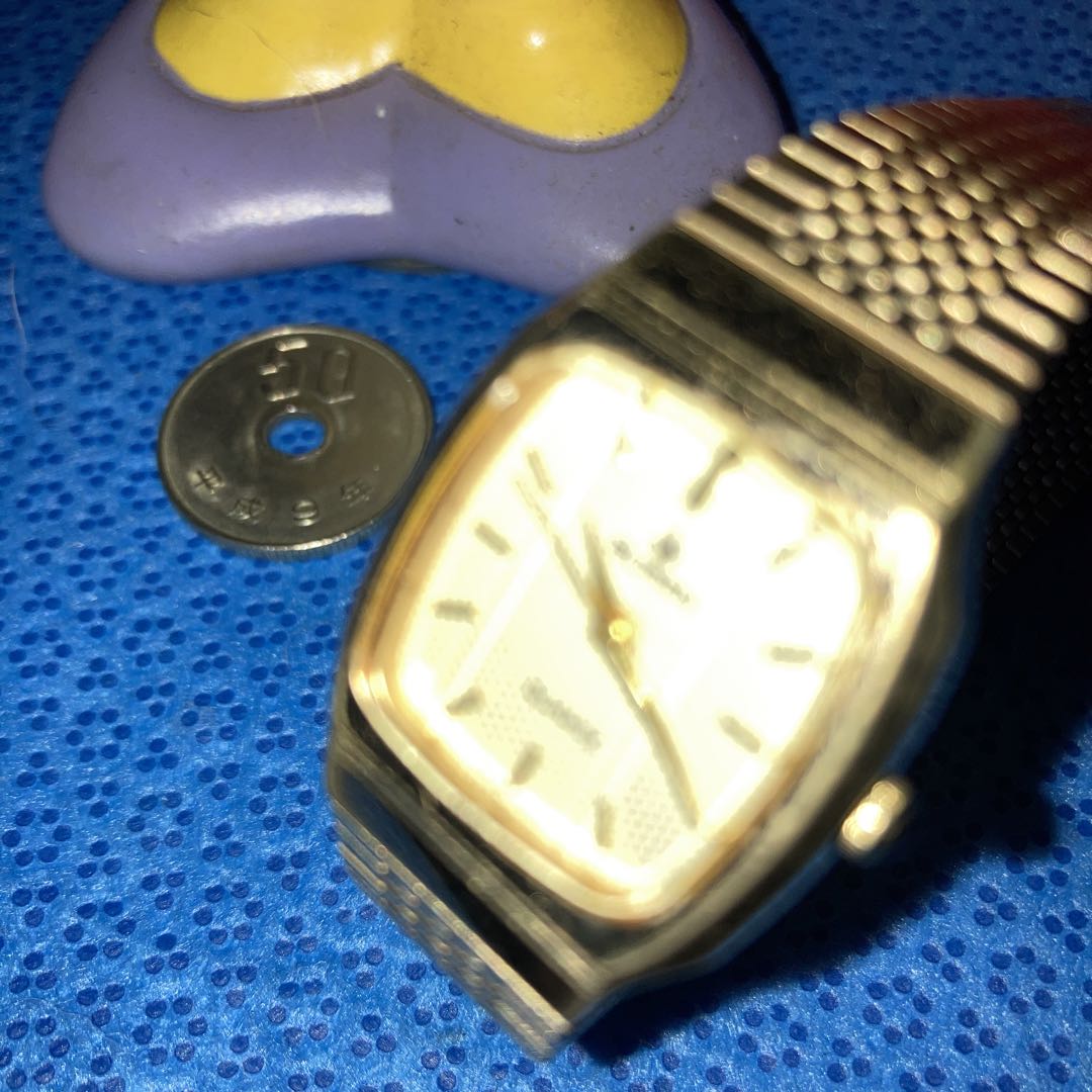 Buren 3-SIDED Analog Quartz Women レトロなメイドswissビューレンgold3面カット Women通電確認