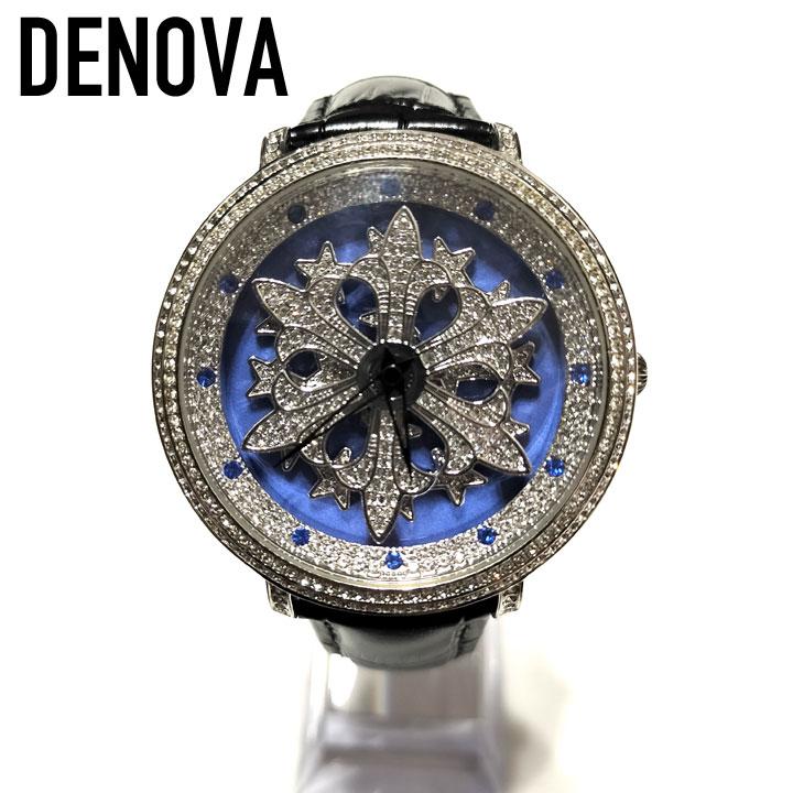 Analog Quartz Men Men Davena Rotating Spinning Watch Diamond Accent