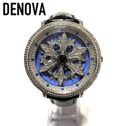 Analog Quartz Men Men Davena Rotating Spinning Watch Diamond Accent
