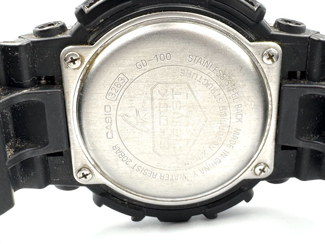 Casio G-Shock GD-100-1B Digital Quartz (Battery) Unisex Adults Module 3263 Vintage Black Men'S Watch Working