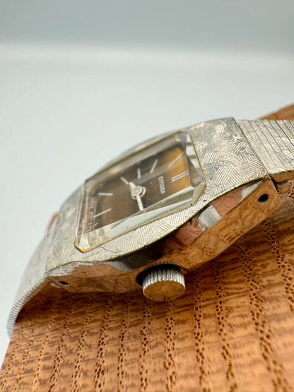 Citizen 6300 Analog Mechanical (Manual) Women Vintage Hand-Winding Wristwatch, Brown Dial, 16Mm Case