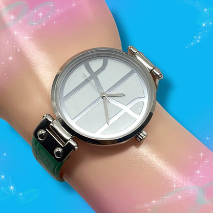 Mockberg Analog Quartz Women X Tsugumi Watarai Collaboration Watch Green Strap Excellent Condition