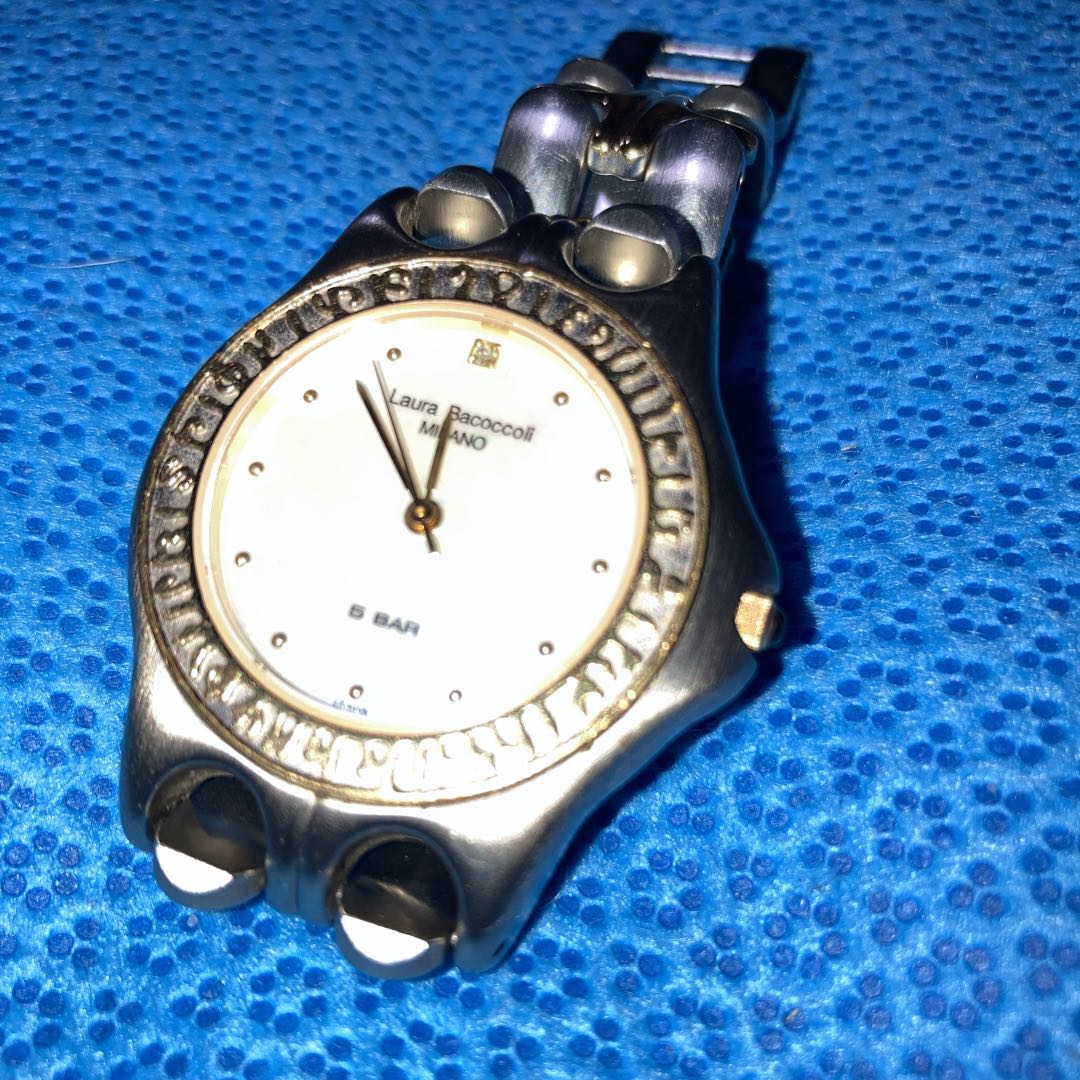 Laura Bacoccoli Milano Analog Quartz Women ラウラ・バコッコリ・ミラノ ローラバッコリーシェルコンビネーションwomen＆Menボーイ稼働中良品