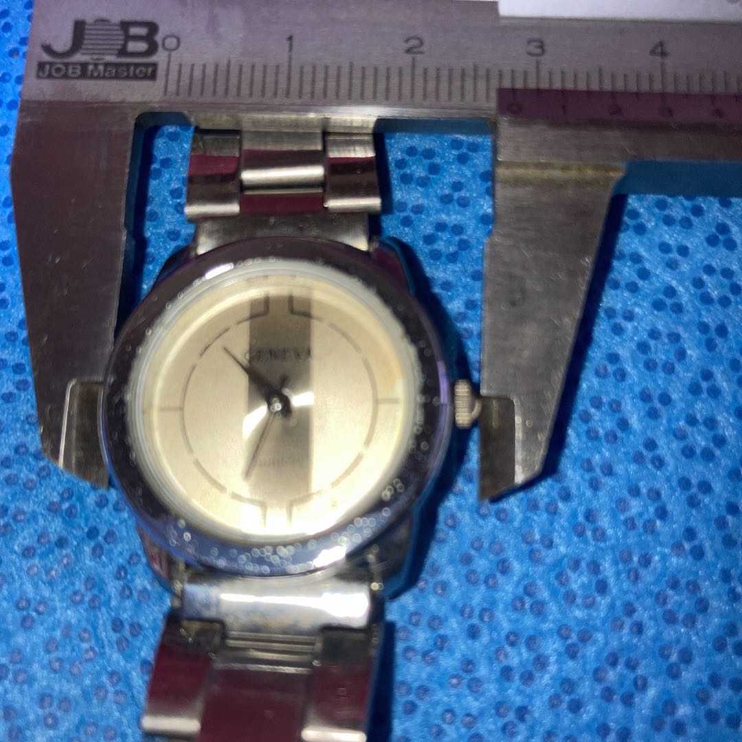 GENEVA Analog Quartz Women ジュネーブ アンティーク アナログwatch シルバーwomen通電確17㎝