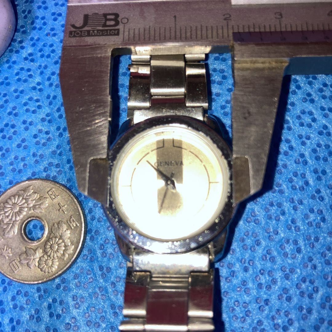 GENEVA Analog Quartz Women ジュネーブ アンティーク アナログwatch シルバーwomen通電確17㎝