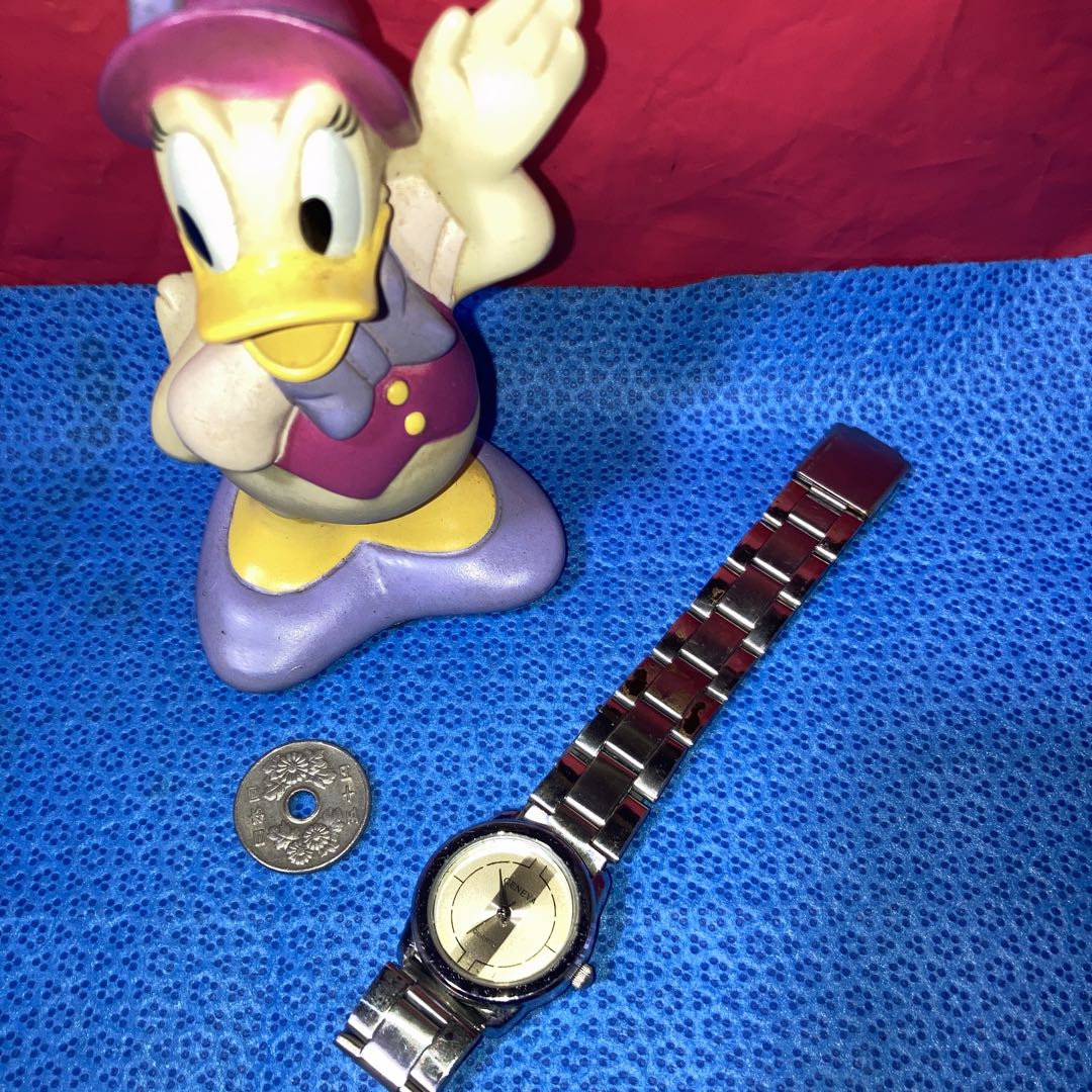 GENEVA Analog Quartz Women ジュネーブ アンティーク アナログwatch シルバーwomen通電確17㎝