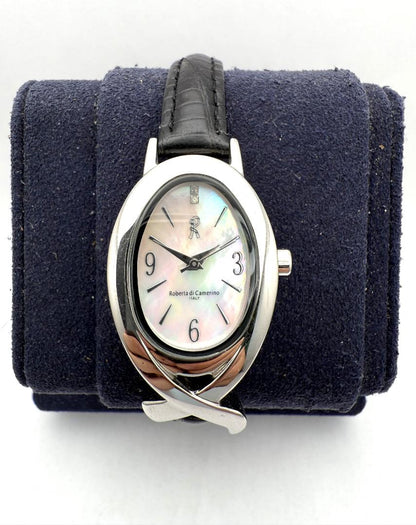 Roberta Di Camerino di Watch T4953 Analog Quartz Women Women'S Wrist 22Mm Case Black Leather Strap