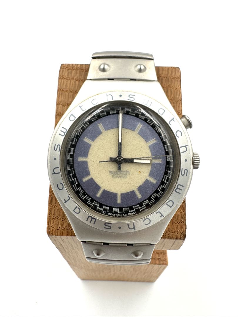 Swatch Irony V8 Analog Quartz Men Vintage Wristwatch 37Mm – Untested, Parts Or Repair