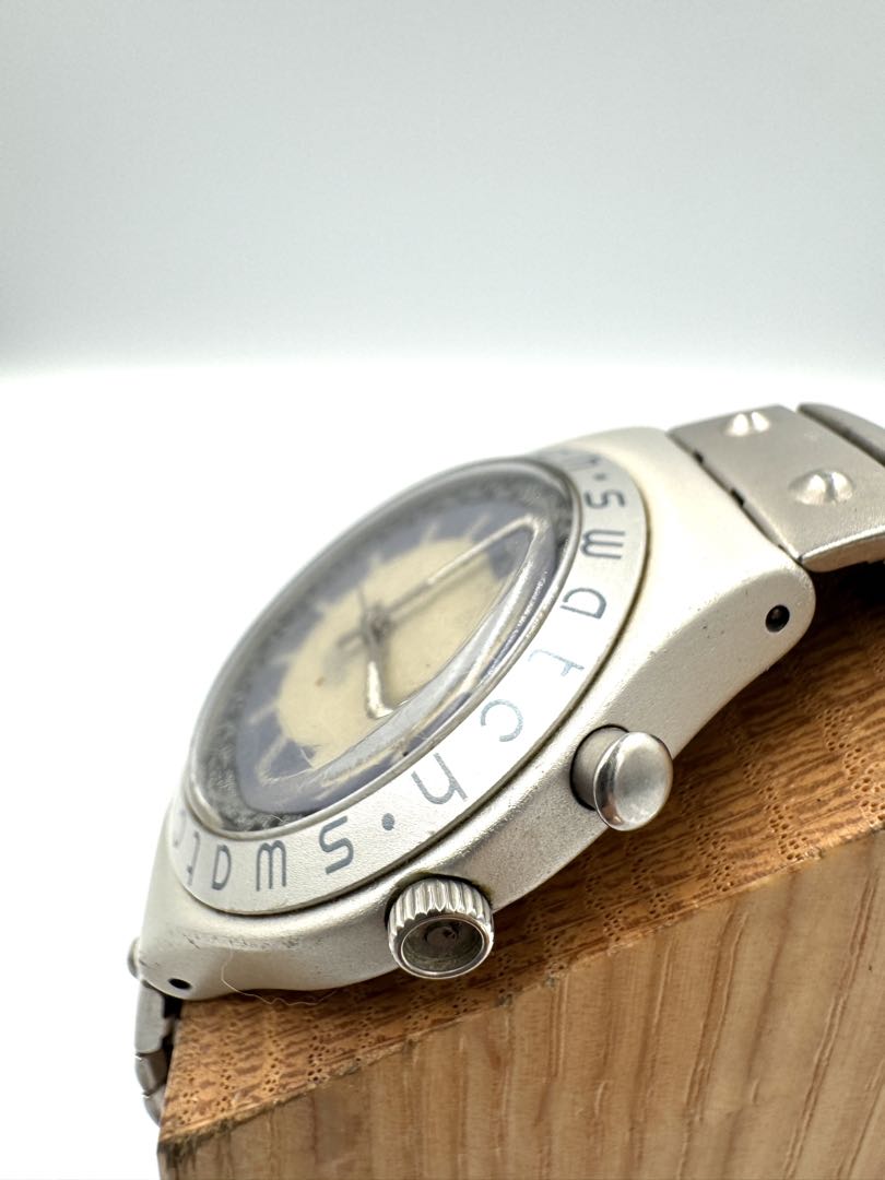 Swatch Irony V8 Analog Quartz Men Vintage Wristwatch 37Mm – Untested, Parts Or Repair