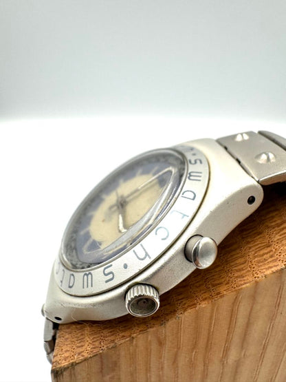 Swatch Irony V8 Analog Quartz Men Vintage Wristwatch 37Mm – Untested, Parts Or Repair