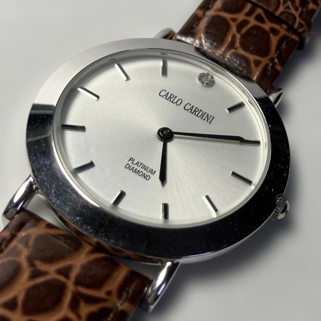 Carlo Caldini Analog Quartz Men カルロ・カルディーニ カルロカルディーニ Menwatch 稼動品