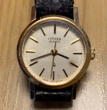Citizen Quartz 4-105923 Analog Men Men'S Watch Stainless Steel Back Japan